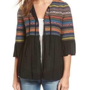Pleione Open Front Layering Top XS- Anthropologie